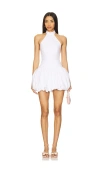 More To Come Sabrina Halter Bubble Dress In 白色