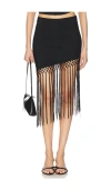 More To Come Sadie Fringe Skirt In Black
