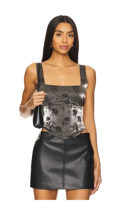 More To Come Savannah Corset Top In Grey