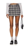 More To Come Shira Mini Skirt In 海军蓝格子图案