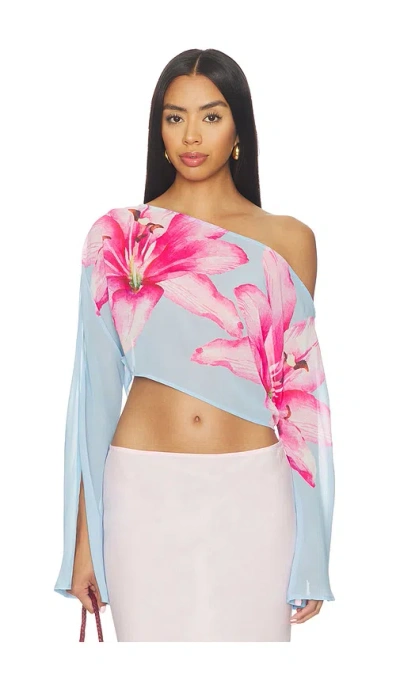 More To Come Shirley Off Shoulder Top In Blue