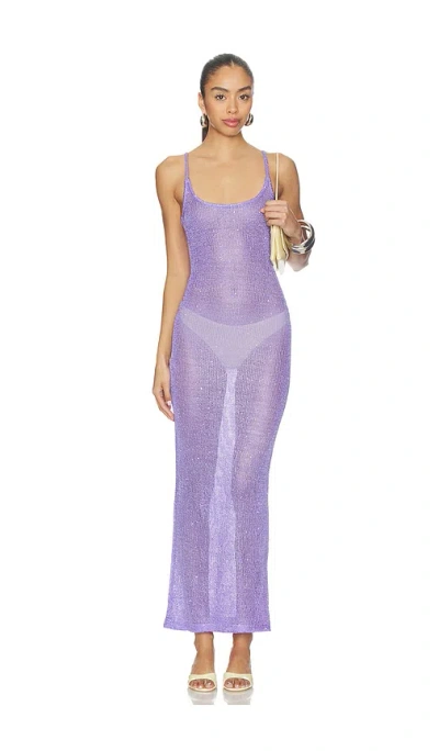 More To Come Skylar Knit Maxi Dress In Purple