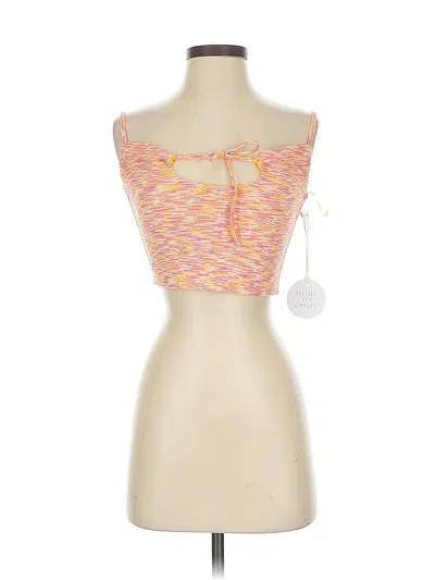 Pre-owned More To Come Sleeveless Top Orange Strapless Neckline Tops