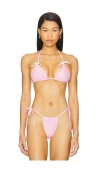 More To Come Solare Bikini Top In Pink & White