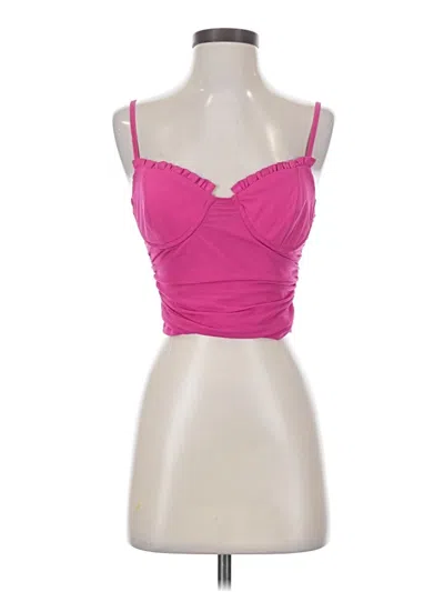 Pre-owned More To Come Tank Top Pink Open Neckline Tops