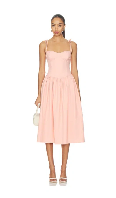 More To Come Theresa Midi Corset Dress In Pink