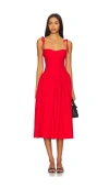 More To Come Theresa Midi Corset Dress In Red