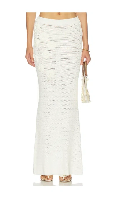 More To Come Tirzah Crochet Maxi Skirt In White