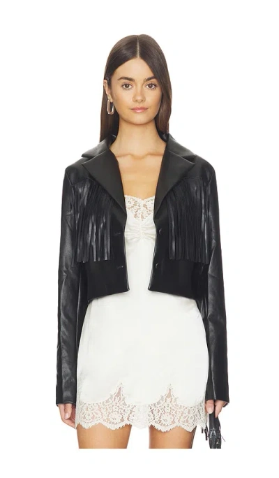 More To Come Viola Faux Leather Jacket In Black