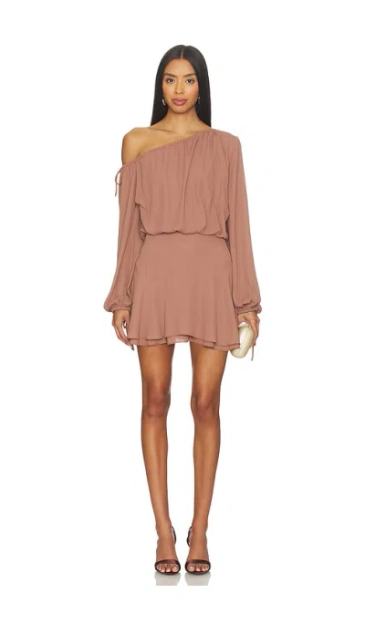 More To Come Violetta Mini Dress In Brown