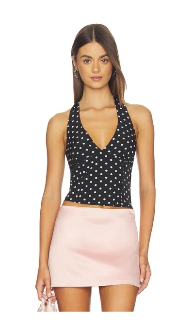 More To Come Vivan Halter Top In Black