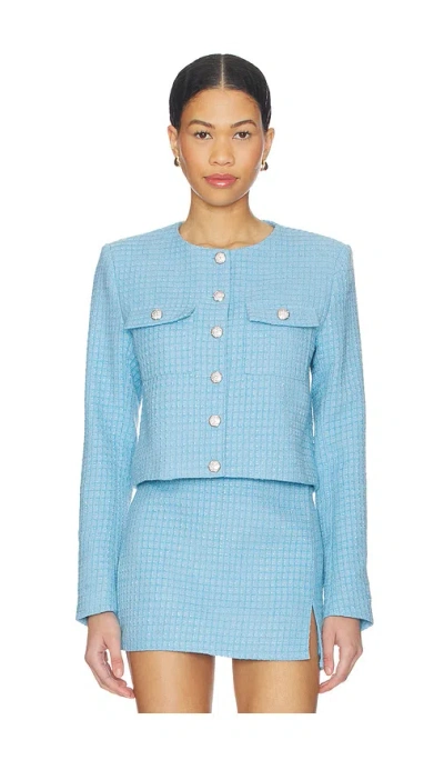 More To Come Willow Crop Jacket In Blue