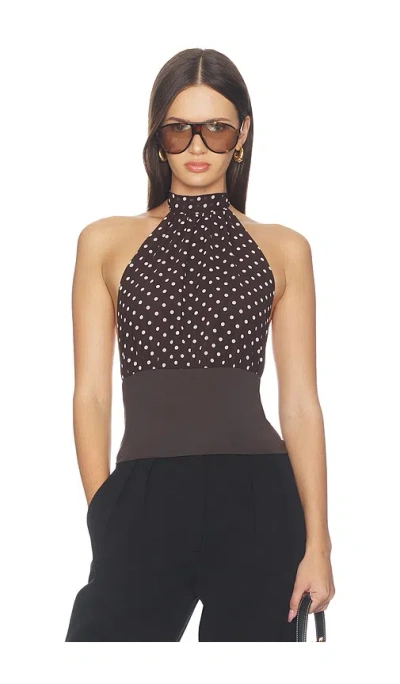 More To Come X Blake Evin Justina Halter Top In Brown