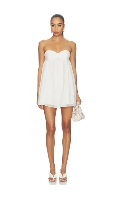 More To Come X Emma Rose Jayden Strapless Mini Dress In White