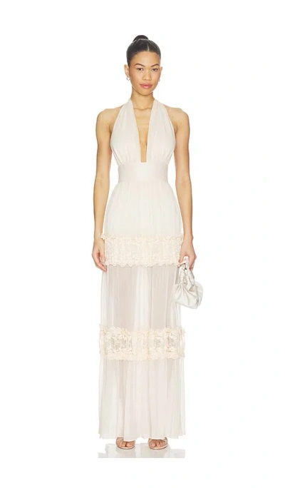 More To Come X Emma Rose Solara Halter Gown In White