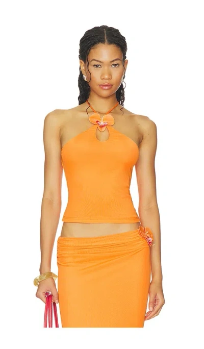 More To Come Yanisha Halter Top In Orange