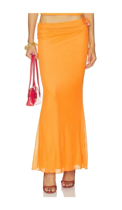More To Come Yanisha Maxi Skirt In Orange
