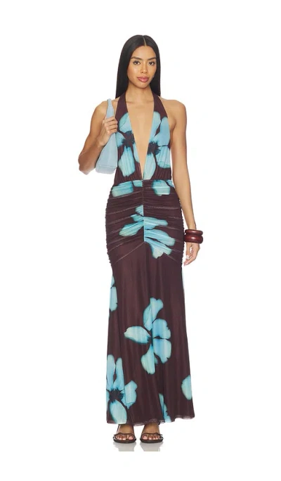 More To Come Zadie Halter Maxi Dress In Multi