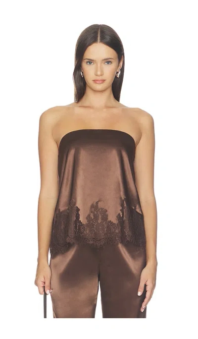 More To Come Zoella Strapless Top In Brown