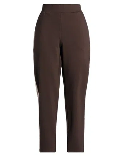 More Woman Pants Dark Brown Size M Viscose, Polyamide, Elastane