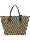 Moreau Double Handles Checked Tote In Brown