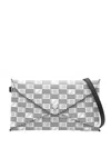 Moreau Geometric-pattern Clutch Bag In Gray
