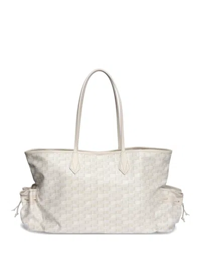 Moreau Geometric-print Drawstring-pocket Tote Bag In Gray