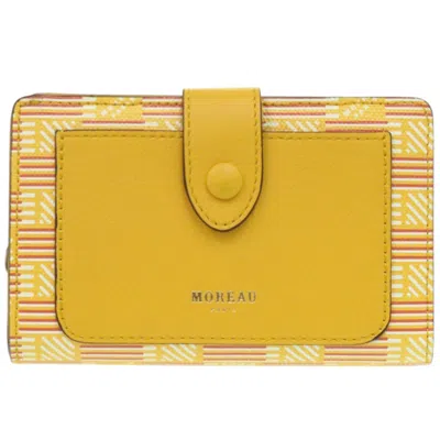 Pre-owned Moreau Gold Yellow Leather Wallet (bi-fold) () In Gold, Yellow