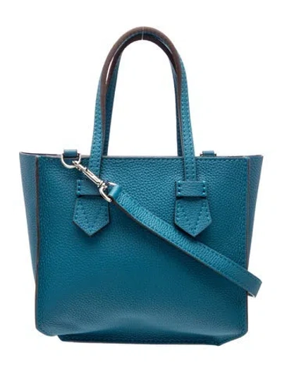 Pre-owned Moreau Leather Brégançon Mini In Blue