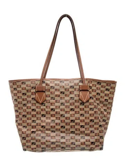 Pre-owned Moreau Leather Paris Saint Tropez Tote Mm In Brown
