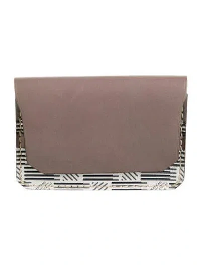 Pre-owned Moreau Leather Printed Bifold Wallet In Brown