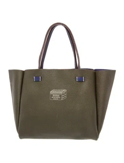 Pre-owned Moreau Leather Top Handle Bag In Grey