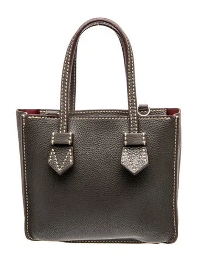 Pre-owned Moreau Leather Top Handle Bag In Grey
