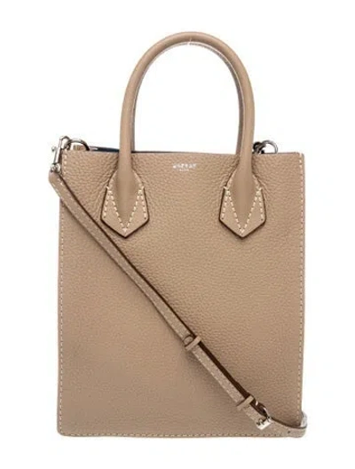Pre-owned Moreau Leather Top Handle Bag In Grey/neutrals