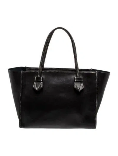Pre-owned Moreau Leather Tote In Black