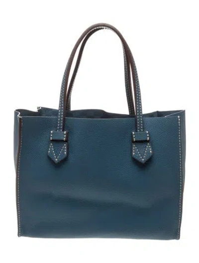 Pre-owned Moreau Leather Tote In Blue