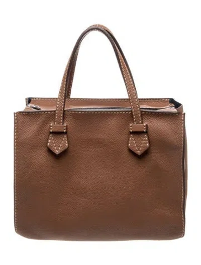 Pre-owned Moreau Leather Tote In Brown