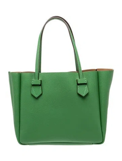 Pre-owned Moreau Leather Tote In Green