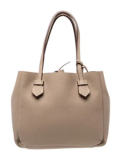 Pre-owned Moreau Leather Tote In Neutral