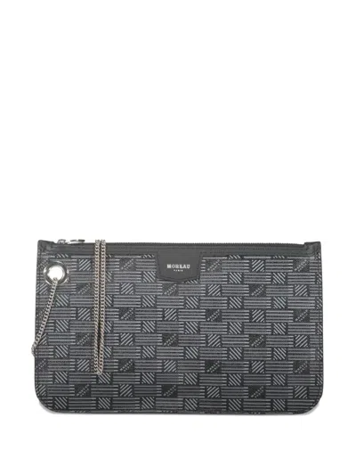 Moreau Logo-print Chain Clutch Bag In Black