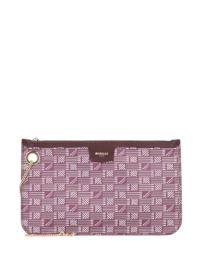 Moreau Marina Printed-canvas Clutch Bag In Red