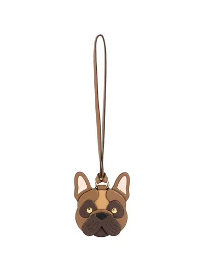 Moreau Mini Bull Dog Charm In Brown
