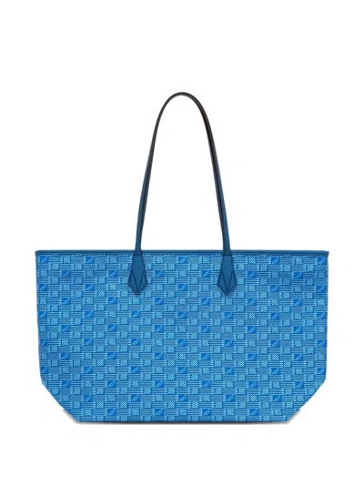 Moreau Mm Saint Tropez Zip Patterned Tote Bag In Blue