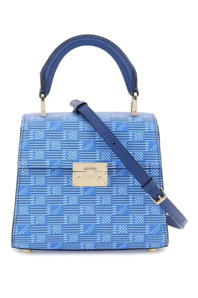 Moreau Paris All-over Moreaunette Pattern Coated Canvas Handbag For Women In Blue