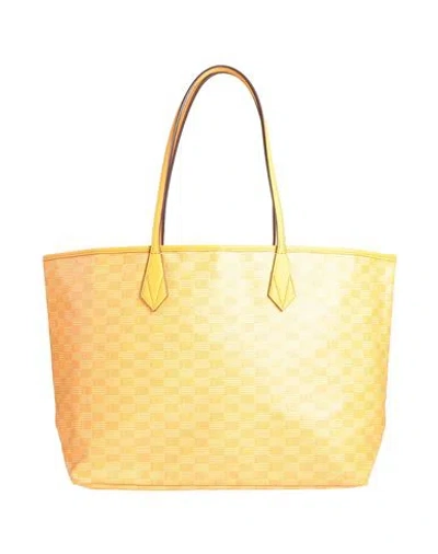 Moreau Paris Woman Handbag Mandarin Size - Natural Fibers, Resin In Yellow