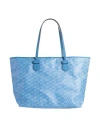 Moreau Paris Woman Shoulder Bag Blue Size - Linen, Cotton, Calfskin
