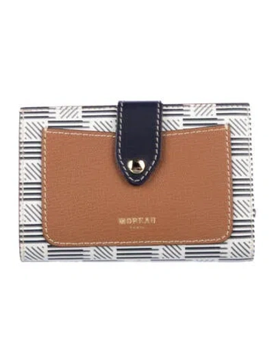 Pre-owned Moreau Patterned Compact Wallet In Blue