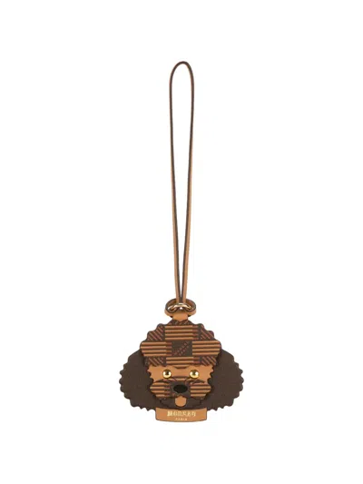 Moreau Poodle Leather Charm In Brown