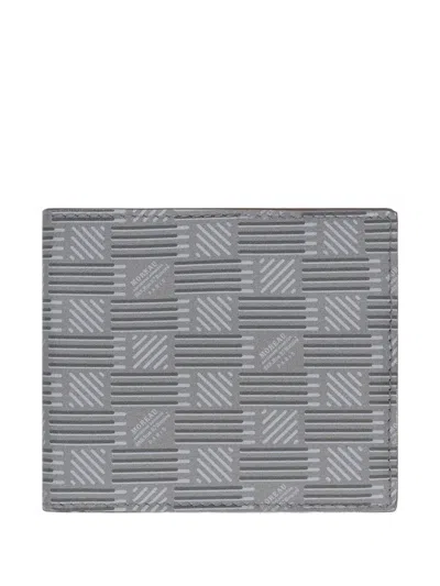 Moreau Printed Leather Wallet In Gray