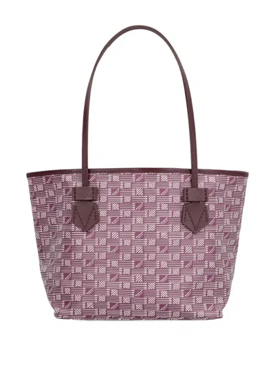 Moreau Saint-tropez Printed-canvas Hook-fastening Tote Bag In Red
